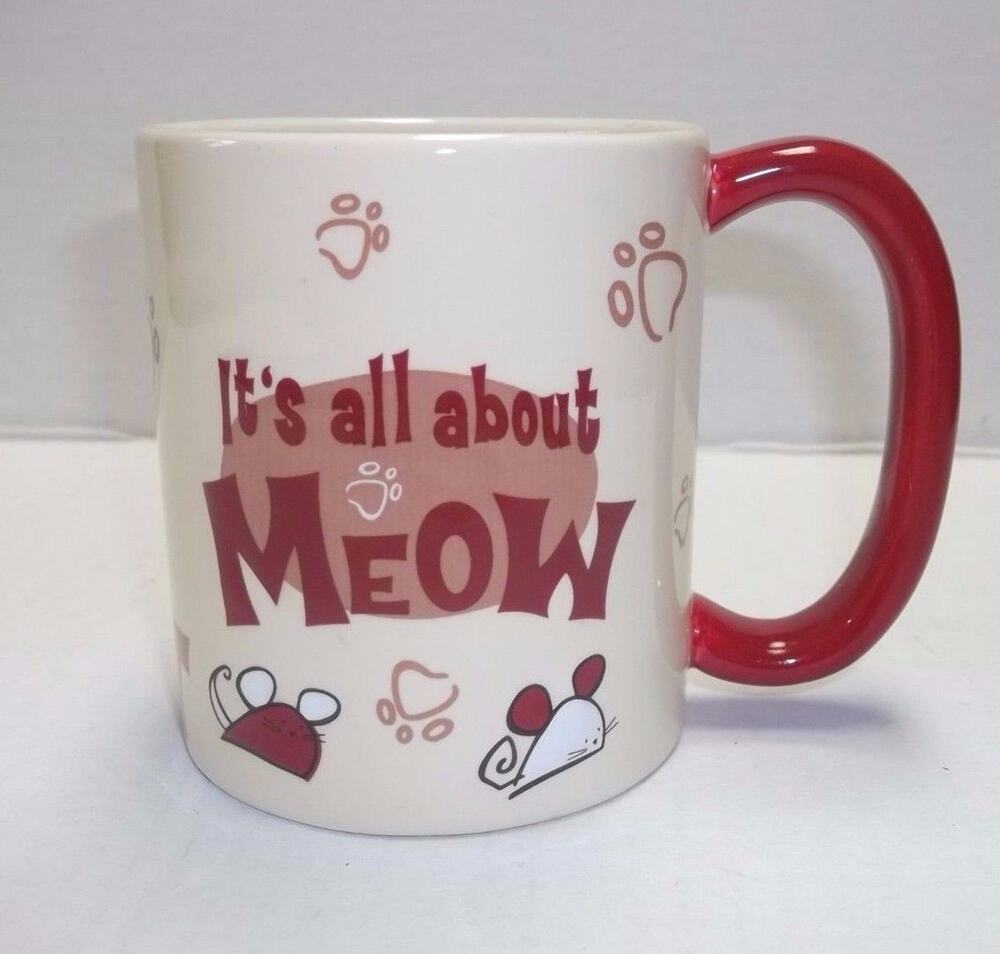 Gund Cat Mouse Coffee Mug IT'S ALL ABOUT MEOW Cute!